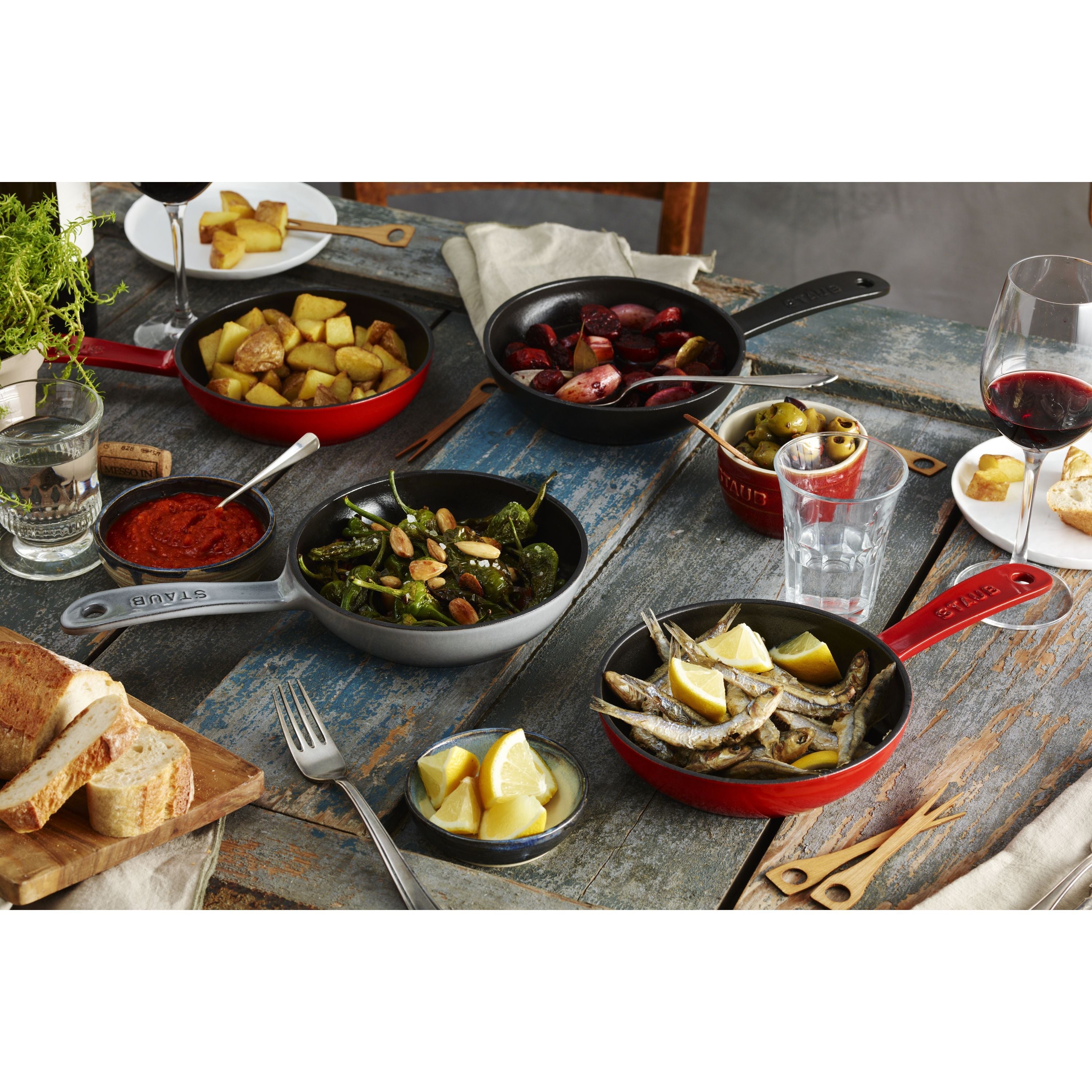 STAUB Poêles 16 cm / 6.5 pouces Poêle à Frire en Fonte, Rouge Cerise