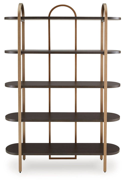 Brentmour - Bookcase - Brown / Gold Finish-1
