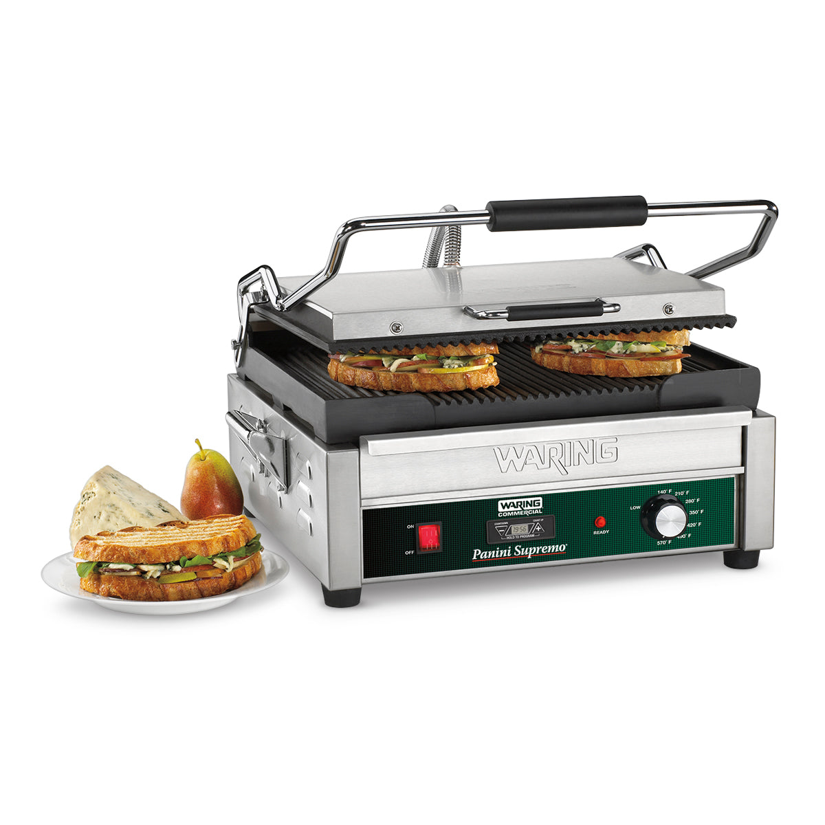 WPG250T  Panini Supremo with Timer - Large Panini Grill by Waring Commercial-1