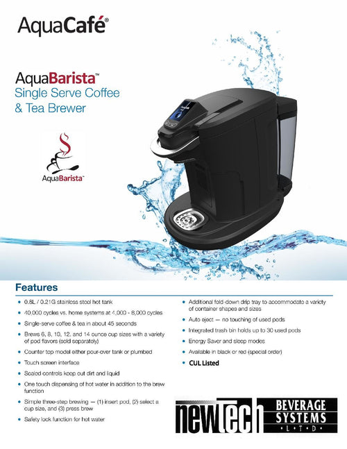 AquaCafe - Model: ACB - Single Serve Pod Brewer - Plumbed In & Pour Over All in One - Foodservice Canada-1